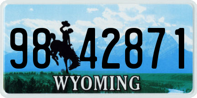 WY license plate 9842871