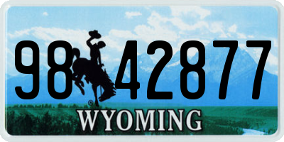 WY license plate 9842877
