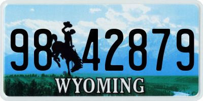 WY license plate 9842879