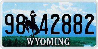 WY license plate 9842882