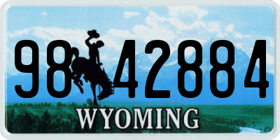 WY license plate 9842884