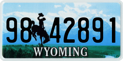 WY license plate 9842891