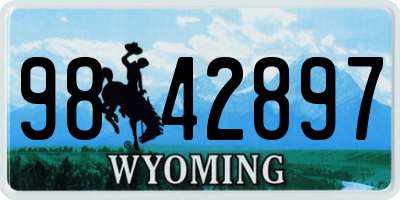 WY license plate 9842897