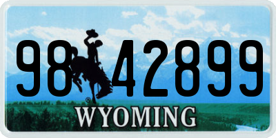 WY license plate 9842899