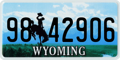WY license plate 9842906