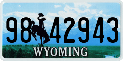 WY license plate 9842943