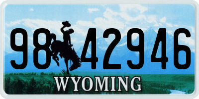WY license plate 9842946