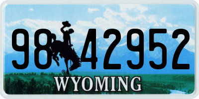 WY license plate 9842952