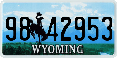 WY license plate 9842953
