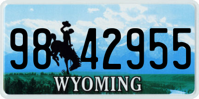 WY license plate 9842955