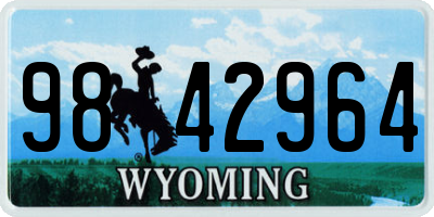 WY license plate 9842964