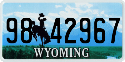 WY license plate 9842967