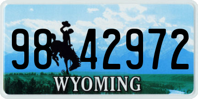 WY license plate 9842972