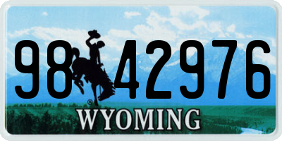 WY license plate 9842976