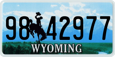 WY license plate 9842977