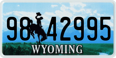 WY license plate 9842995