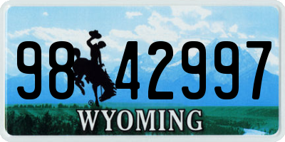 WY license plate 9842997