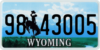 WY license plate 9843005