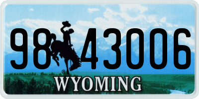 WY license plate 9843006