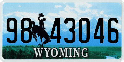 WY license plate 9843046