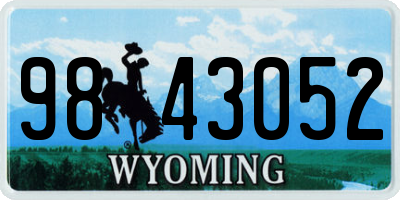 WY license plate 9843052