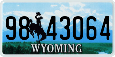 WY license plate 9843064