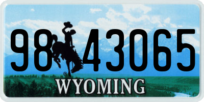 WY license plate 9843065