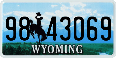 WY license plate 9843069