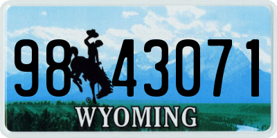 WY license plate 9843071