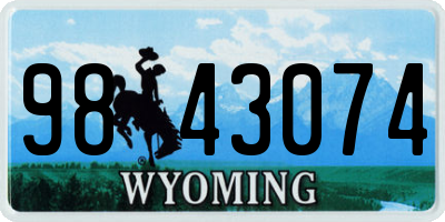 WY license plate 9843074