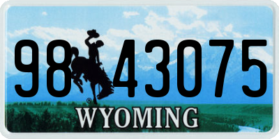 WY license plate 9843075