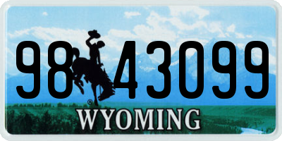 WY license plate 9843099