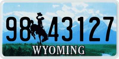 WY license plate 9843127