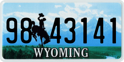 WY license plate 9843141