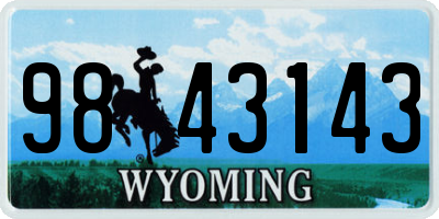 WY license plate 9843143