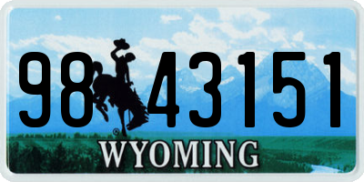 WY license plate 9843151