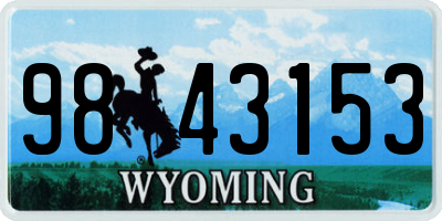 WY license plate 9843153
