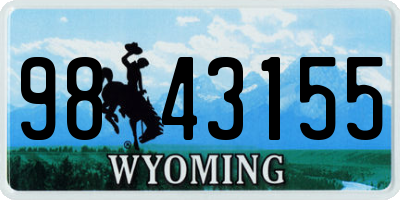WY license plate 9843155