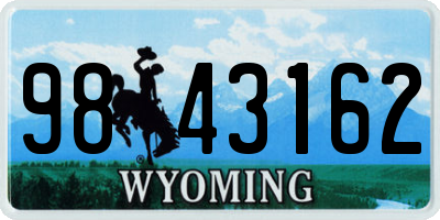 WY license plate 9843162
