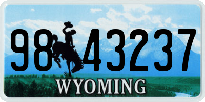 WY license plate 9843237