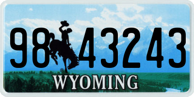 WY license plate 9843243
