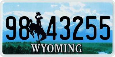 WY license plate 9843255