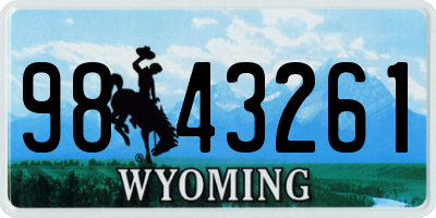 WY license plate 9843261