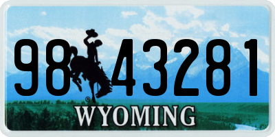 WY license plate 9843281