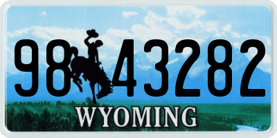 WY license plate 9843282