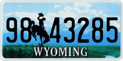 WY license plate 9843285