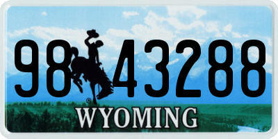 WY license plate 9843288