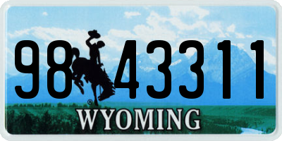 WY license plate 9843311