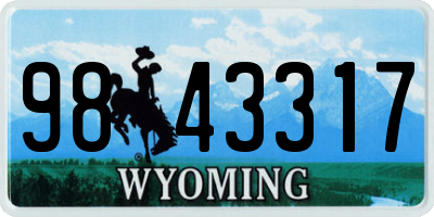 WY license plate 9843317