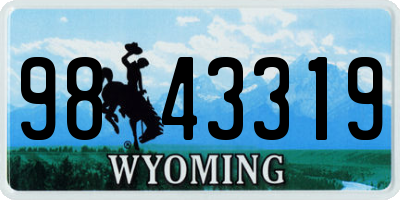 WY license plate 9843319